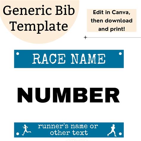 Printable Free Blank Race Bib Template